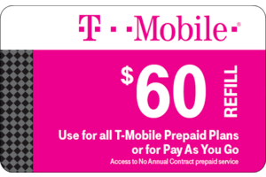 T-Mobile $60 Prepaid Phone Card (e-delivery)