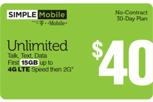 Simple Mobile $40 Prepaid Phone Card (e-delivery)