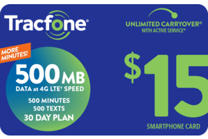 TRACFONE $15 Prepaid Phone Card (e-delivery)