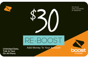 Boost $30 Prepaid Phone Card (e-delivery)