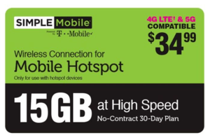 Simple Mobile $34.99 eGift