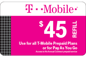 T-Mobile $45 Prepaid Phone Card (e-delivery)